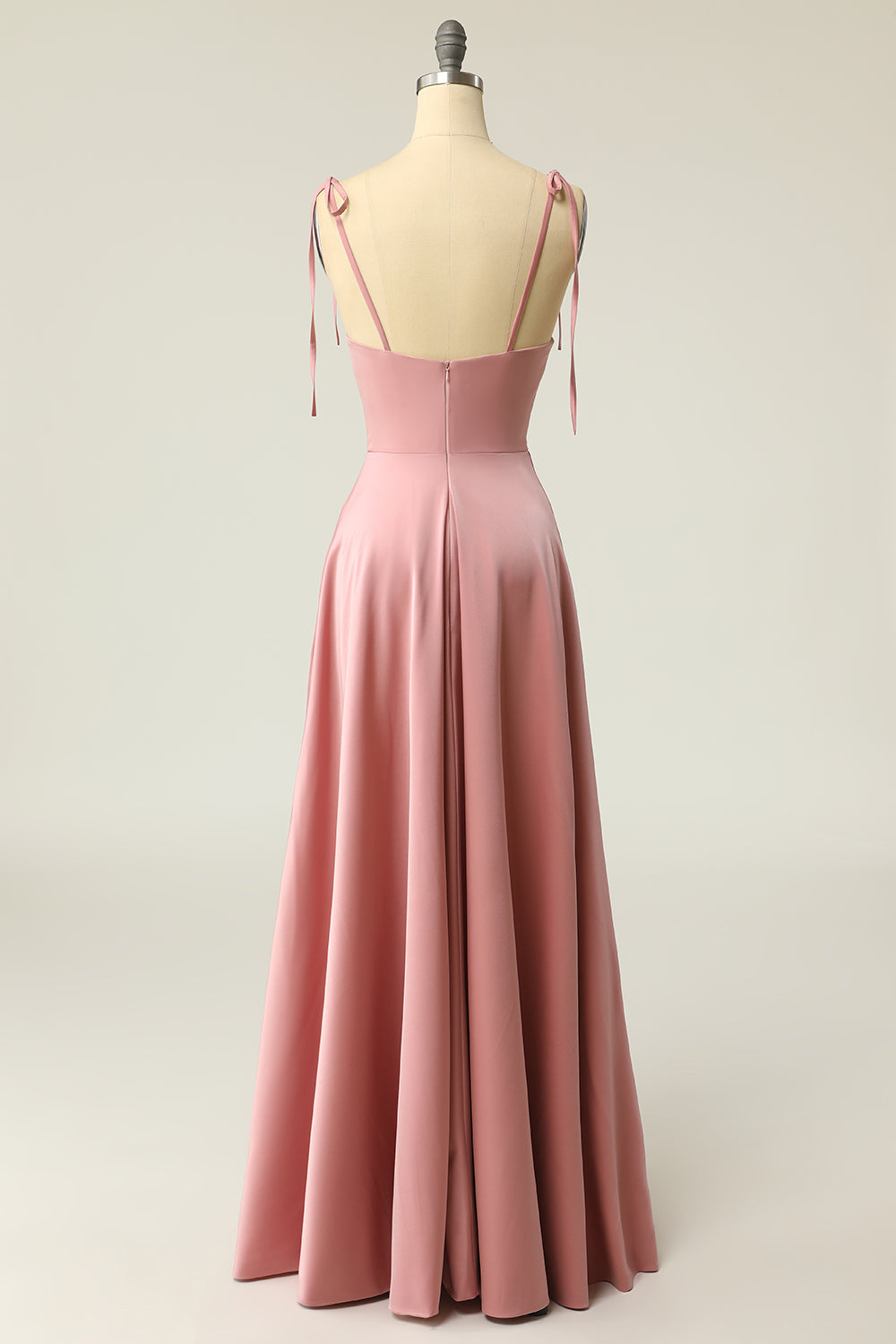 Hellgrünes, langes A-Linien-Abendkleid mit Spaghettiträgern und Schleier