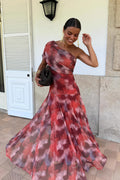 Floral Print Ruched Flared A-Line Vacation Mini Dress