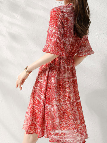 Zoe Retro Cool Floral Printed Dress