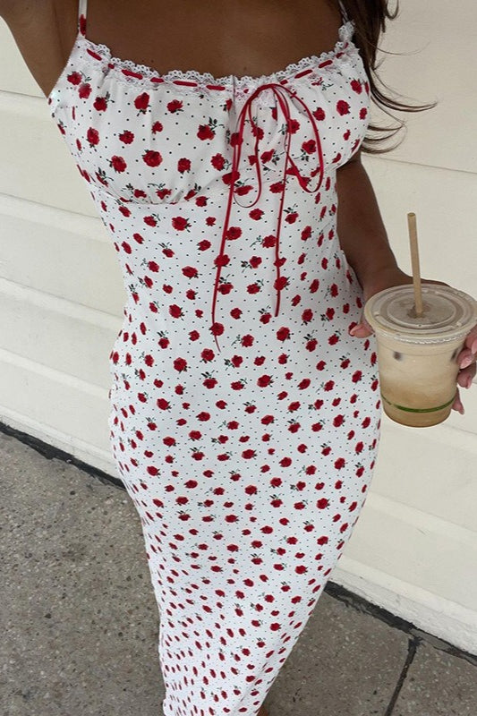 Fresh Floral Slim Cami Maxi Dress