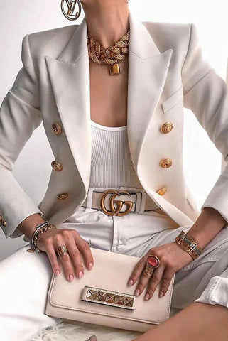 Blazer cruzado de metal Just Go for It 