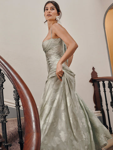 Vestido floral con tirantes finos, espalda descubierta, con cordones, para fiesta de brunch 