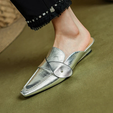 Muller Hausschuhe Frauen Pumps Karree Echtes Leder Hausschuhe Frühling Sommer Concise Casual Arbeits Schuhe Frau Neue Ankunft 