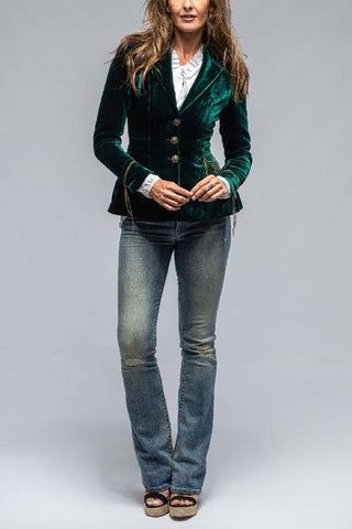 Vintage Gold Samt Langarm Taschen Blazer 