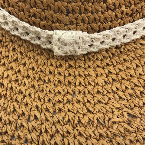 Sombrero plano de paja para playa de verano 