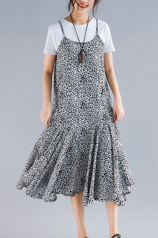 Vestido negro floral de playa, elegante, para el trabajo, con tirantes finos, para verano. 