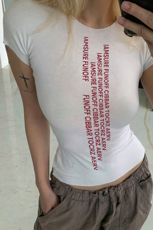 Casual Street Sexy Letter Print Minimalist T-shirt