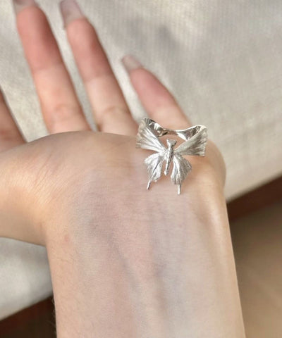Anillos de lazo de plata de ley con seda fina 
