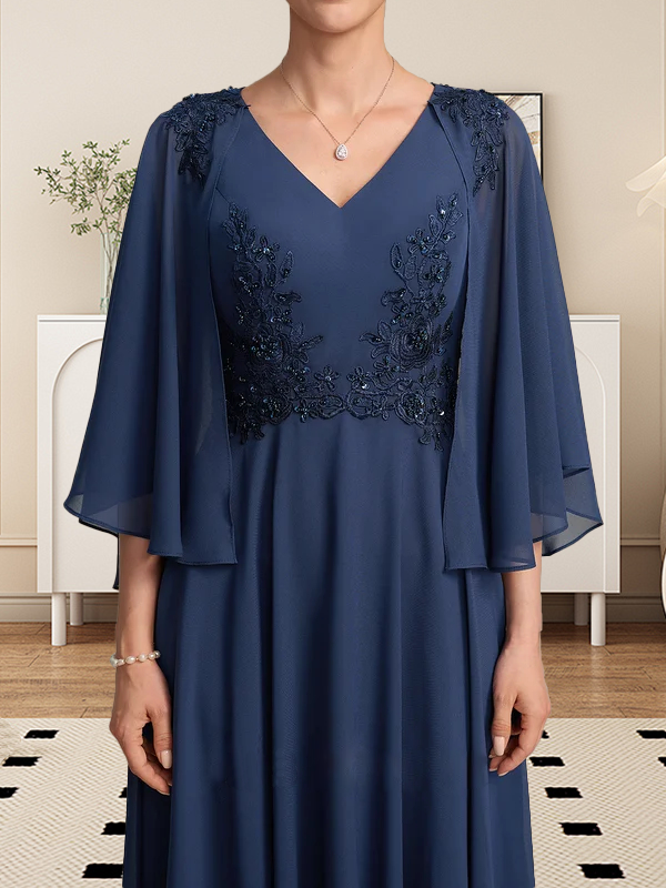 Vestido de gasa con encaje y escote en V, largo hasta la rodilla, para madre de la novia, con lentejuelas y abalorios