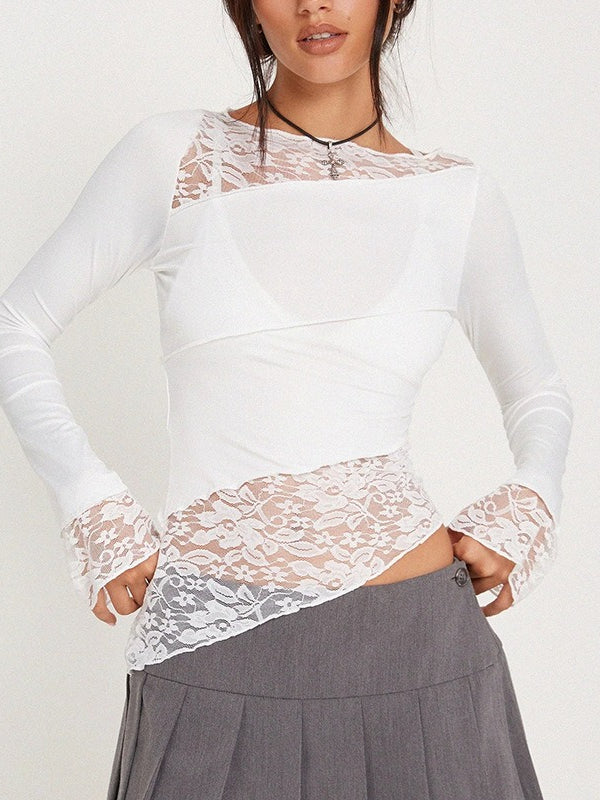 Vintage Slim Fit Floral Detail Long Sleeve Long Sleeve Tee