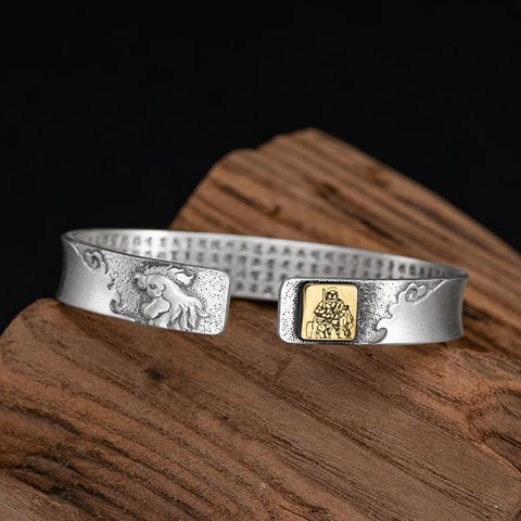 Sterling Silver Six Character Truth Chinese Zodiac Bracelet