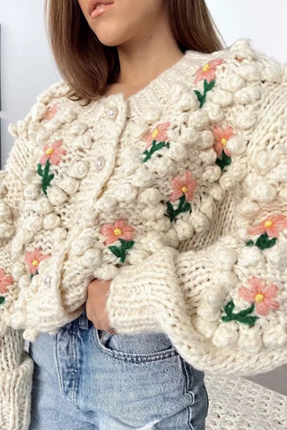 Lässiger Patchwork-Pullover mit ausgehöhltem Cardigan-Kragen 