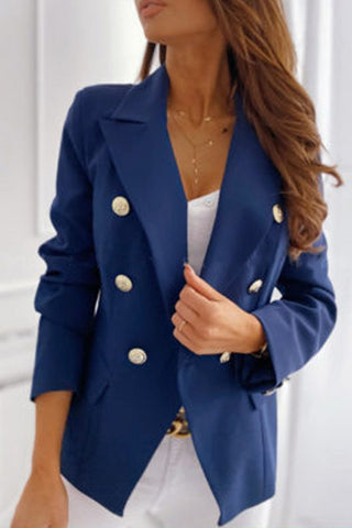 Meridress – Zweireihiger Blazer mit langen Ärmeln und Revers