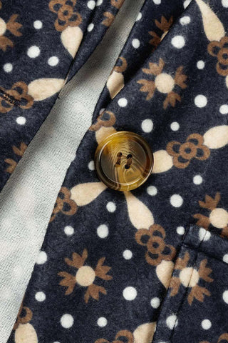 Lässiger Print Patchwork Knöpfe Umlegekragen Oberbekleidung (9 Farben) 