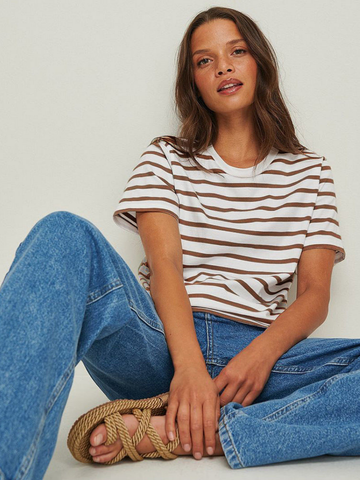 Camiseta de rayas de algodón 