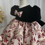 Blumenmädchenkleid, Kleinkind-Kommunionkleid, Festkleid mit Schleife, flauschiges Prinzessinnenkleid 