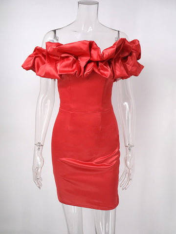 Chic Cupcake Dress Strapless Slit Birthday Party Mini Dresses