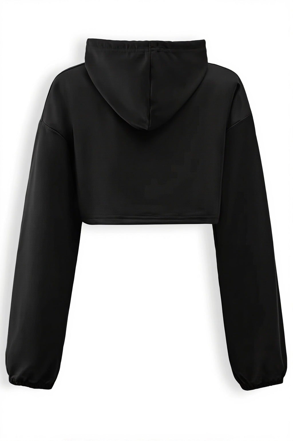 Solid Long Sleeve Slim Cropped Hoodie