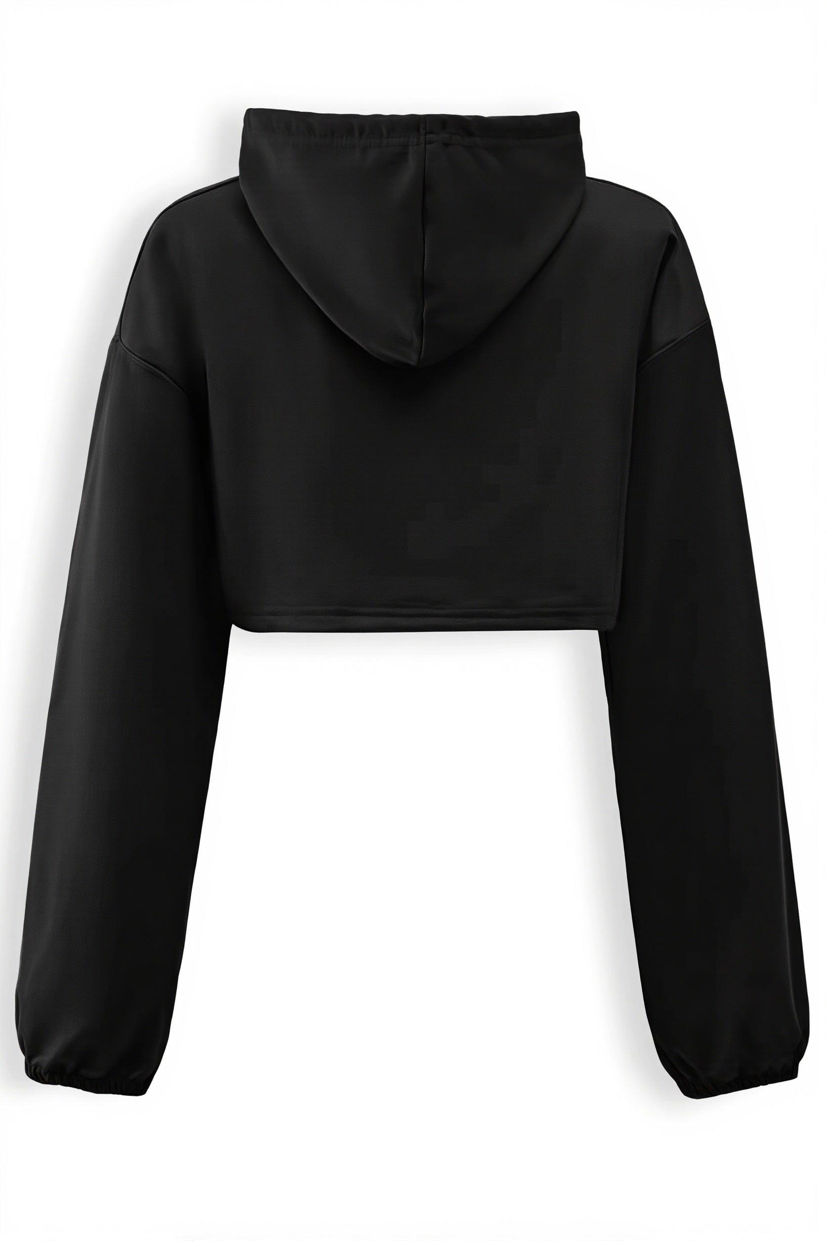 Solid Long Sleeve Slim Cropped Hoodie