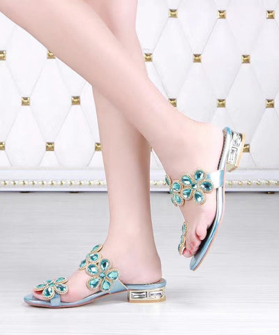 Sandalias con punta abierta y circonitas Lake Blue Boutique 