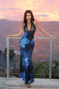 Sexy Tie Dye Spaghetti Strap Lace Insert Maxi Dress