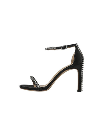Sandals Women's 2024 Summer New French Evening Style Celebrity High Heels Water Diamond Sexy Black Women's Shoes