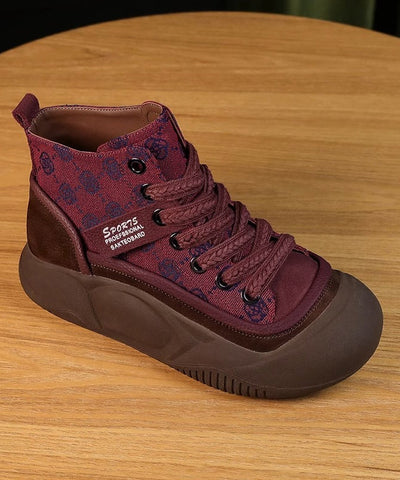 Zapatos planos de plataforma de lona casual color caqui con tiras cruzadas 