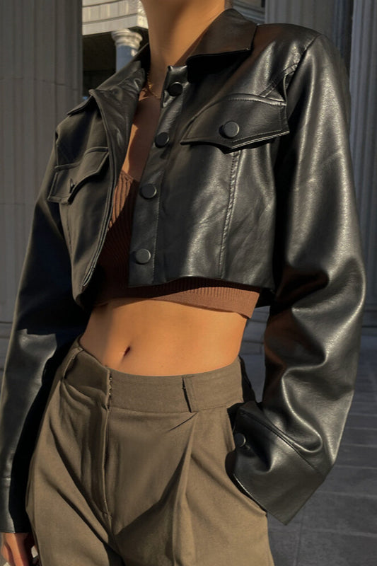 Sexy Cropped Biker Coat