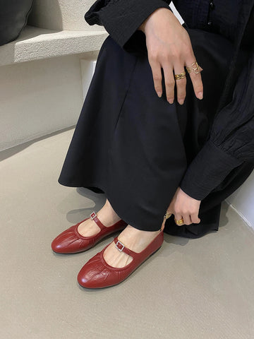 Mocasines de punta redonda para mujer, recién llegados en 2024, informales, de tacón bajo y plano, blancos, marrones, negros y rojos, sin cordones, Mary Janes, tallas 35-39 