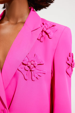 Blazer mit 3D-Blumenmuster und langen Ärmeln 