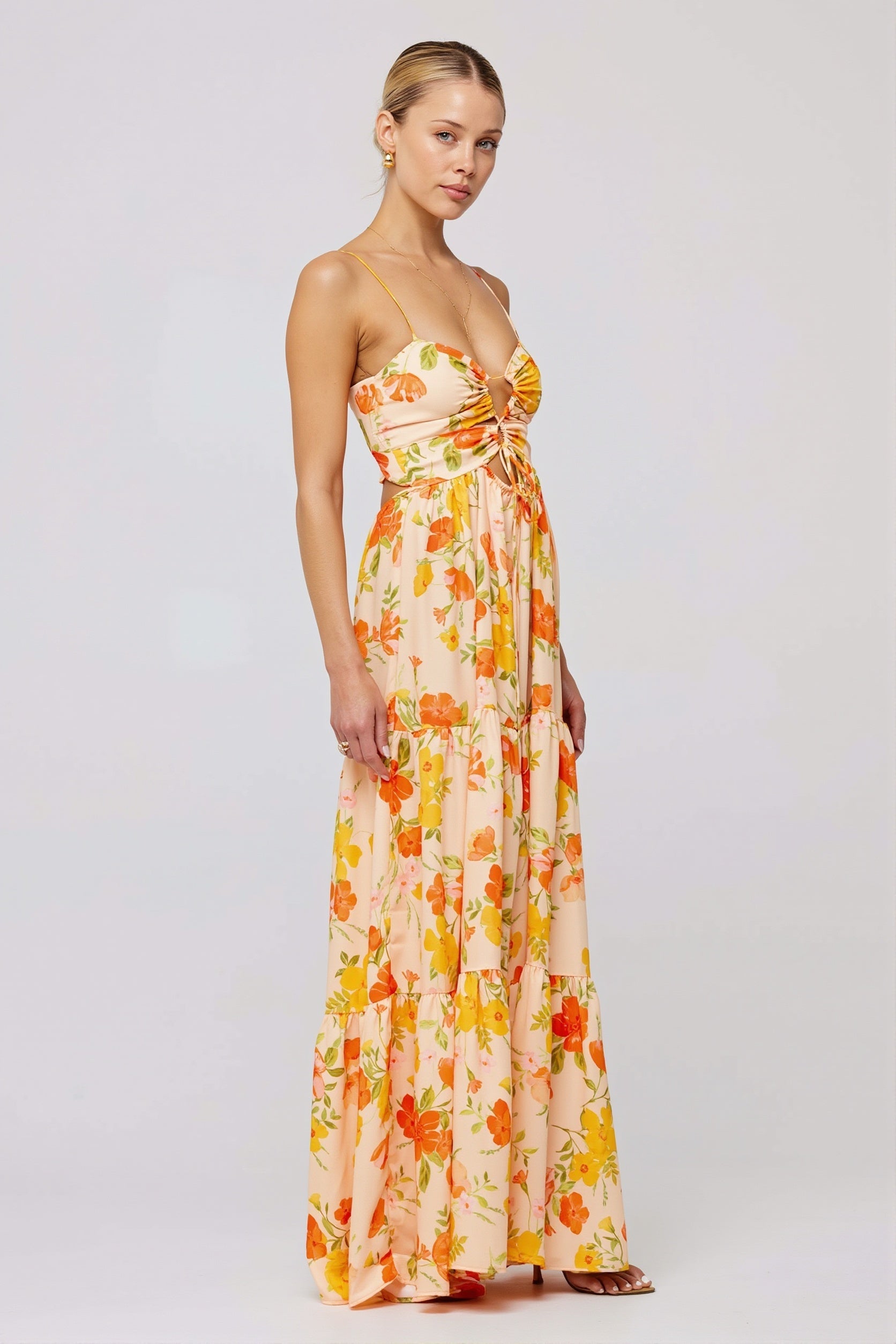 Floral Splice Swing Cami Maxi Dress