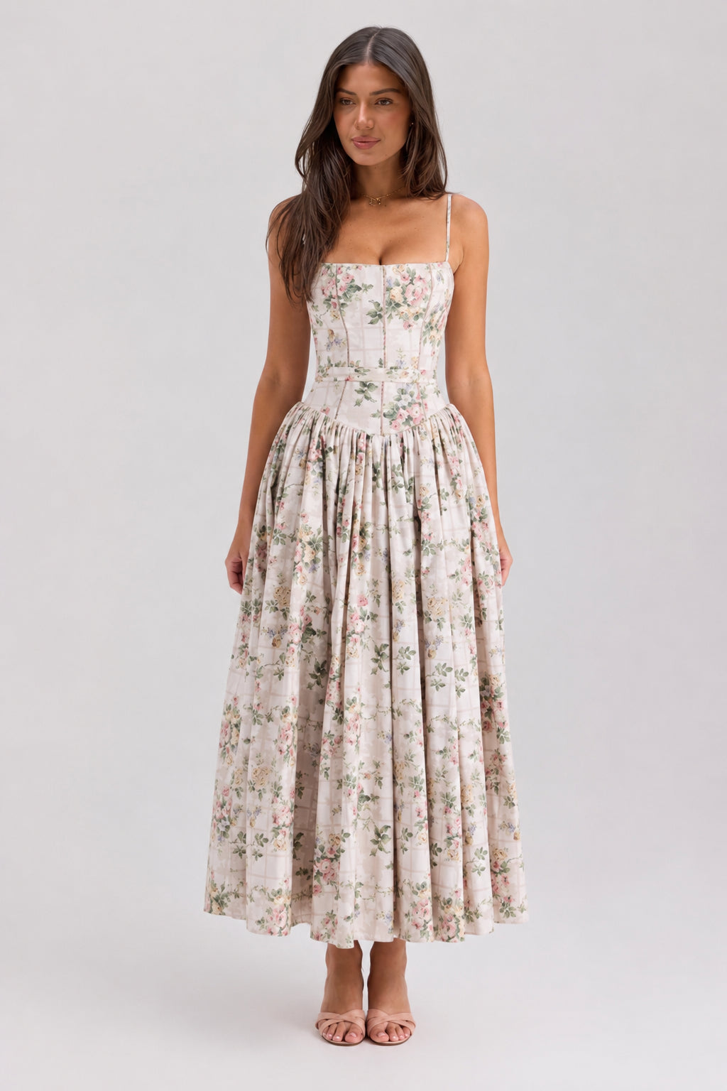 Sexy Floral Cami Bodycon Maxi Dress