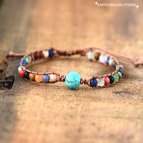 Pulsera curativa de howlita y piedras mixtas 