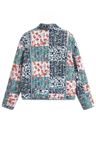 Fashion Printed Loose Casual Cardigan Short Quilted Cotton Jacket