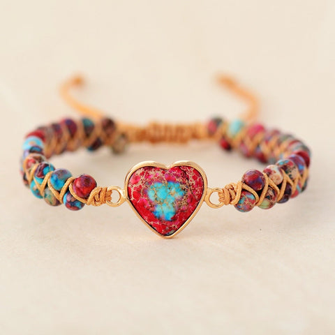 Pulsera de jaspe corazón apasionado 