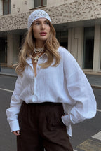 Fashion Solid Loose Casual Commuter Blouse