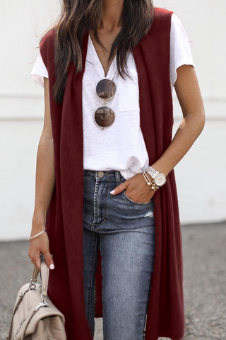Tops casuales de moda con cuello en V básico, lisos y divididos 