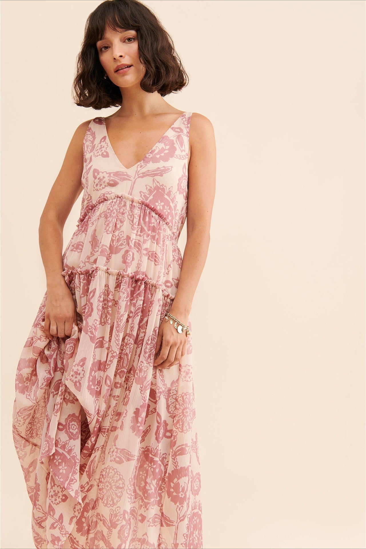 Boho Sleeveless Floral Print Maxi Dress