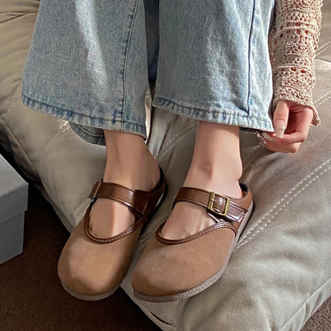 Flats Mules Shoes Women Casual Cozy Soft Walking Slippers 2024 Summer Slingback Flip Flops Sandals Fashion Dress Femme Slides