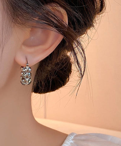 Pendientes de aro de circonita de aleación de cobre boutique 