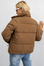 Short Stand Collar Relaxed Puffer Jacket