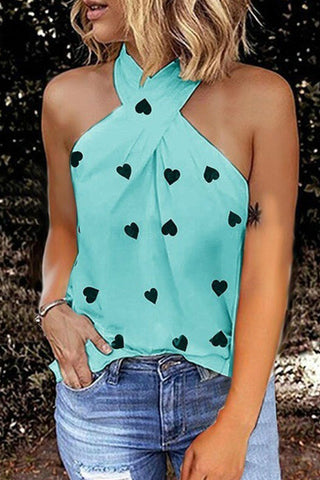Tops halter con abertura y estampado urbano de moda (7 colores) 