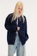 Relaxed Fit Cable Cardigan