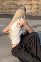 Angel Wing Solid Casual Cami Top
