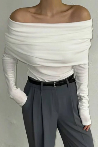 Sexy Ruched Off Shoulder Sweaters(5 Colors)
