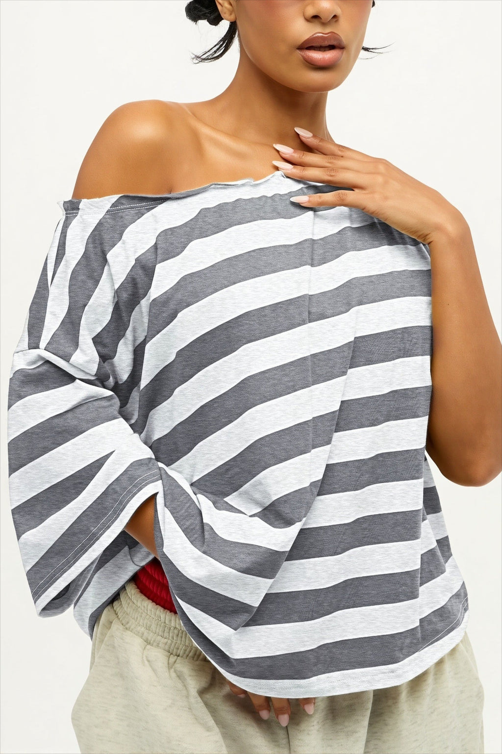 Casual Colorful Striped Loose T-Shirt