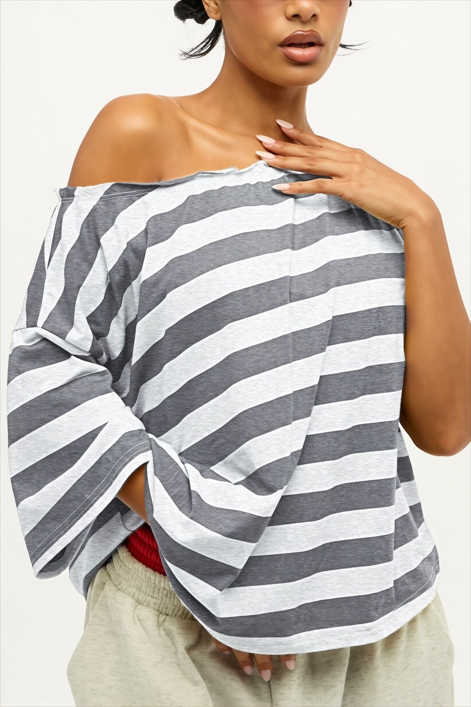 Casual Colorful Striped Loose T-Shirt
