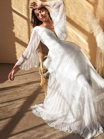 Vestido de fiesta de cumpleaños con escote en V y mangas ilusión para graduación, vestidos midi 