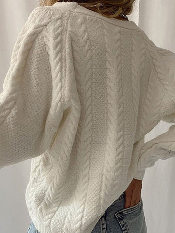 Tossy Autumn White Knitted Open Stitch Cardigan For Women Sweater Casual Streetwear Long Sleeve Top Oversized Knitwear Coat 2021