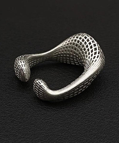 Anillos huecos de plata esterlina de seda fina 